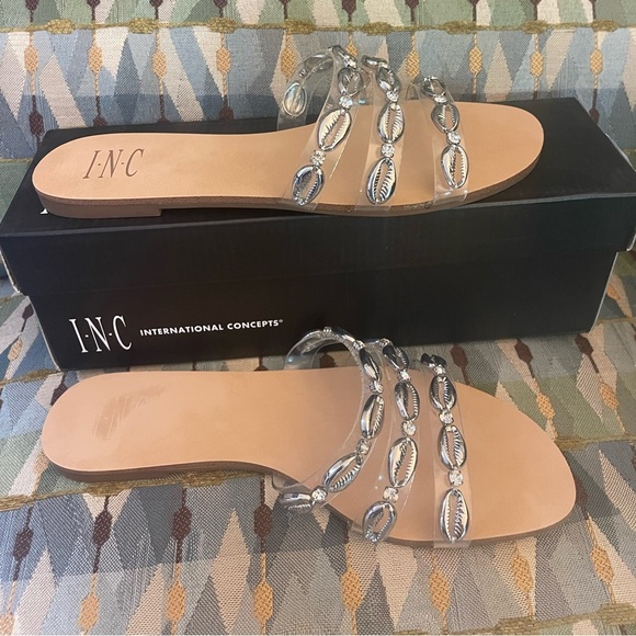 New INC clear strap shell sandals sz 8 ladies $59 - Picture 6 of 7